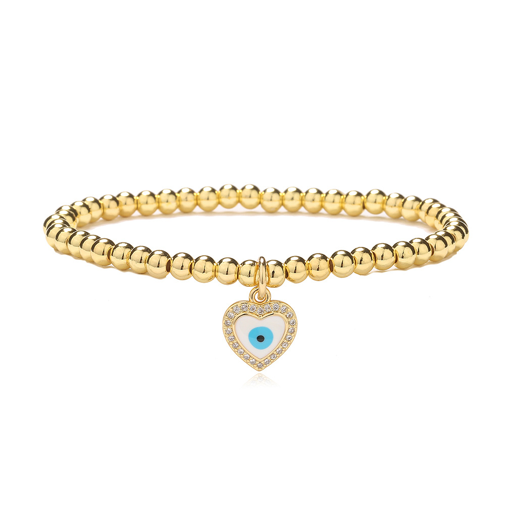 Kleurrijke Zirkoon Turkse Evil Eye Armbanden Bohemian Olie Druipen Hanger Armbanden Dating Sieraden: Reddish Brown