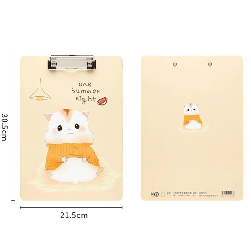 A4 tegneserie hamster træ udklipsholder regnings clips måtte skrive skinne hængemappe elev maleblok tavle skole kontorartikler