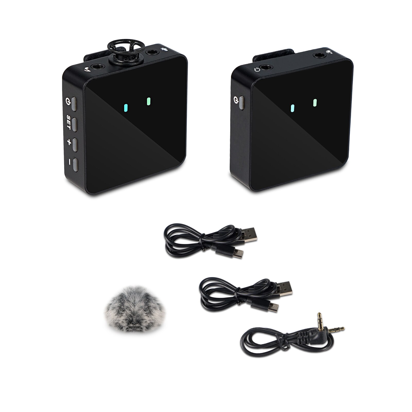 Wireless DSLR Camera Microphone Lavalier Mic Transmitter Receiver for Phone for Phone Smartphone 25M - 40M Recording