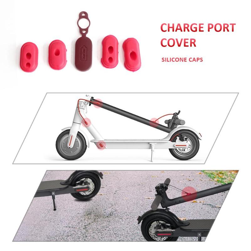 4pcs Case Silicone Cap M365 Electric Scooter Charge Port Cover Dust Plug