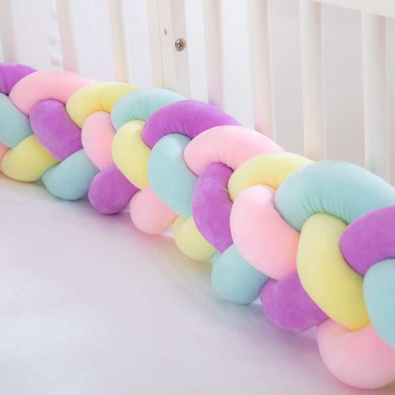 1.5M/2.2M Baby Stootrand Baby Snake Gevlochten Kussen Pasgeboren Wieg Protector F3ME