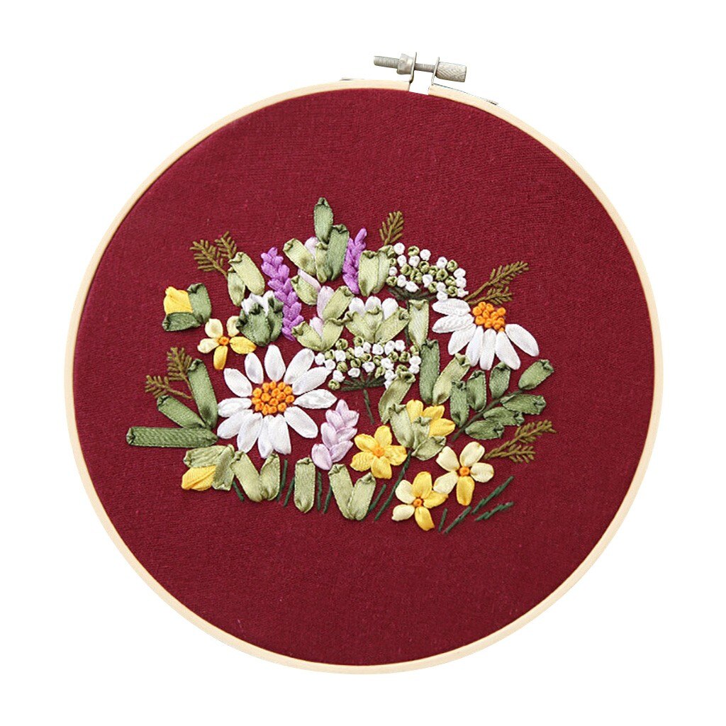 Stamped Embroidery Cloth With Floral Kit Full Range Of Embroidery Cross Stitch Zestaw Do Haftowania Punch Needle Embroidery Kit