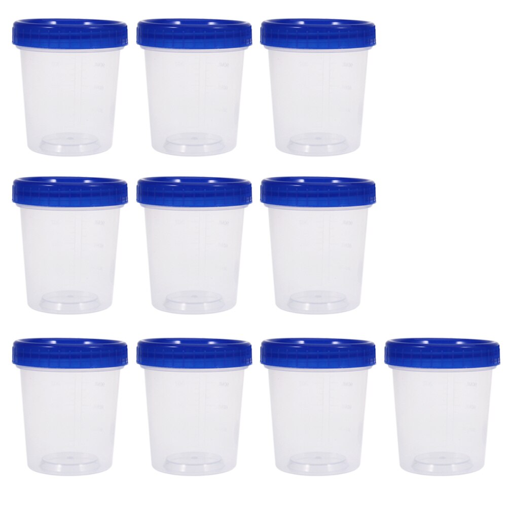 25pcs 120ml Disposable Measuring Cups with Lid Transparent Specimen Cup: As Shown 1