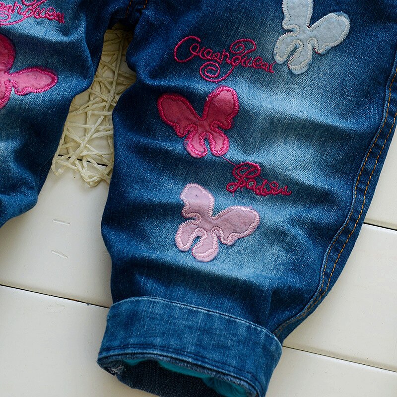 DIIMUU Spring Autumn Infant Baby Girls Clothing Denim Overalls Pants Children Clothes Long Pants 1-4T Kids Girl Rompers