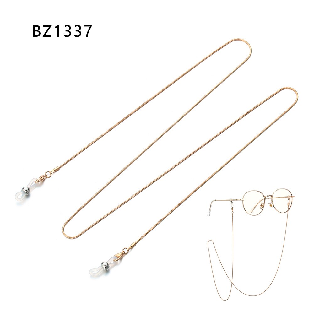 Soporte antideslizante para gafas de sol, cadena de lente de Metal, collar con perlas y estrellas, accesorios para gafas: BZ1337