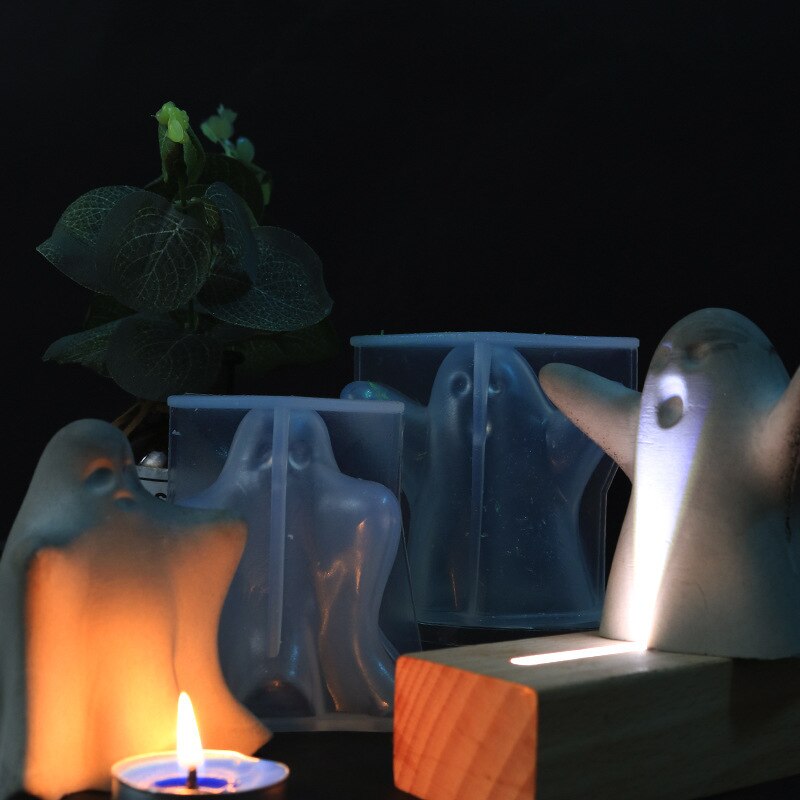 Halloween spøgelse karneval stearinlys silikone form til gør-det-selv håndlavet aromaterapi lys ornamenter håndværk sæbeform hånd