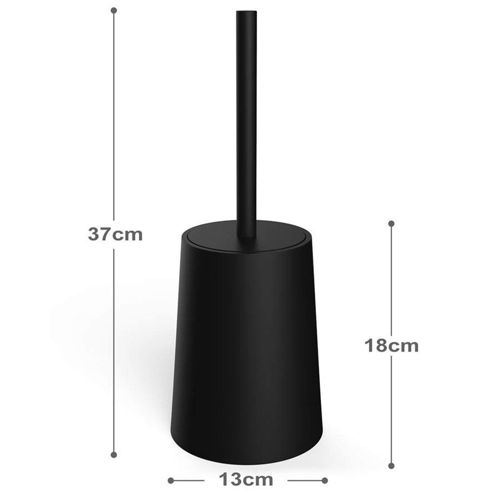 Wc Borstel Houder Set Toiletpot Borstel Met Houder Zwart Voor Badkamers Modern Met Deksel En Lange handvat