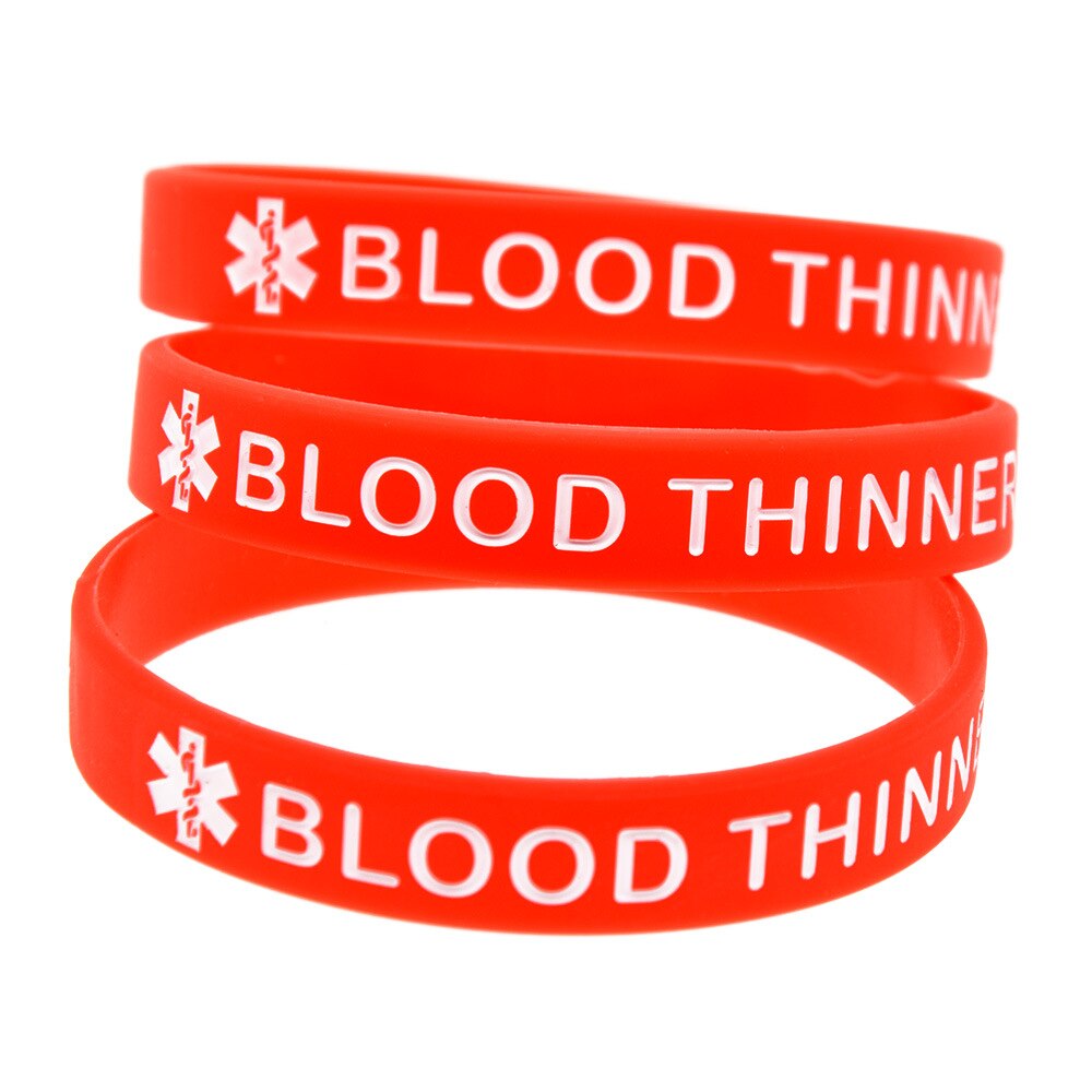 Blut Dünner Warnung Worte Silikon Armbinde Färbung Handgelenk Band