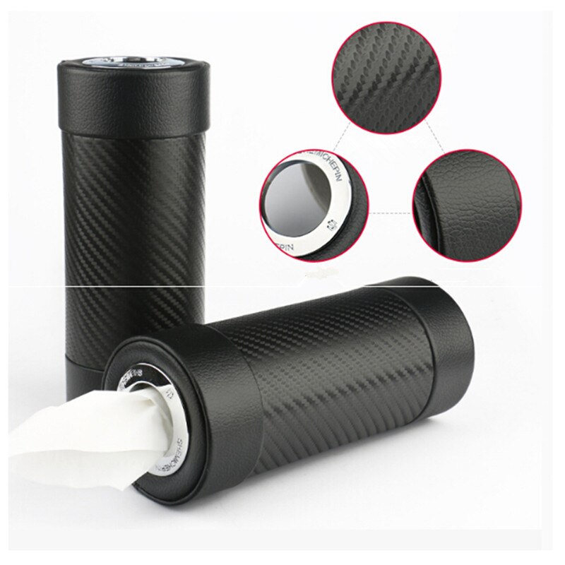 Carbon fiber bil kopholder cylinder tissue boks papirhåndklæder rør sm -2057