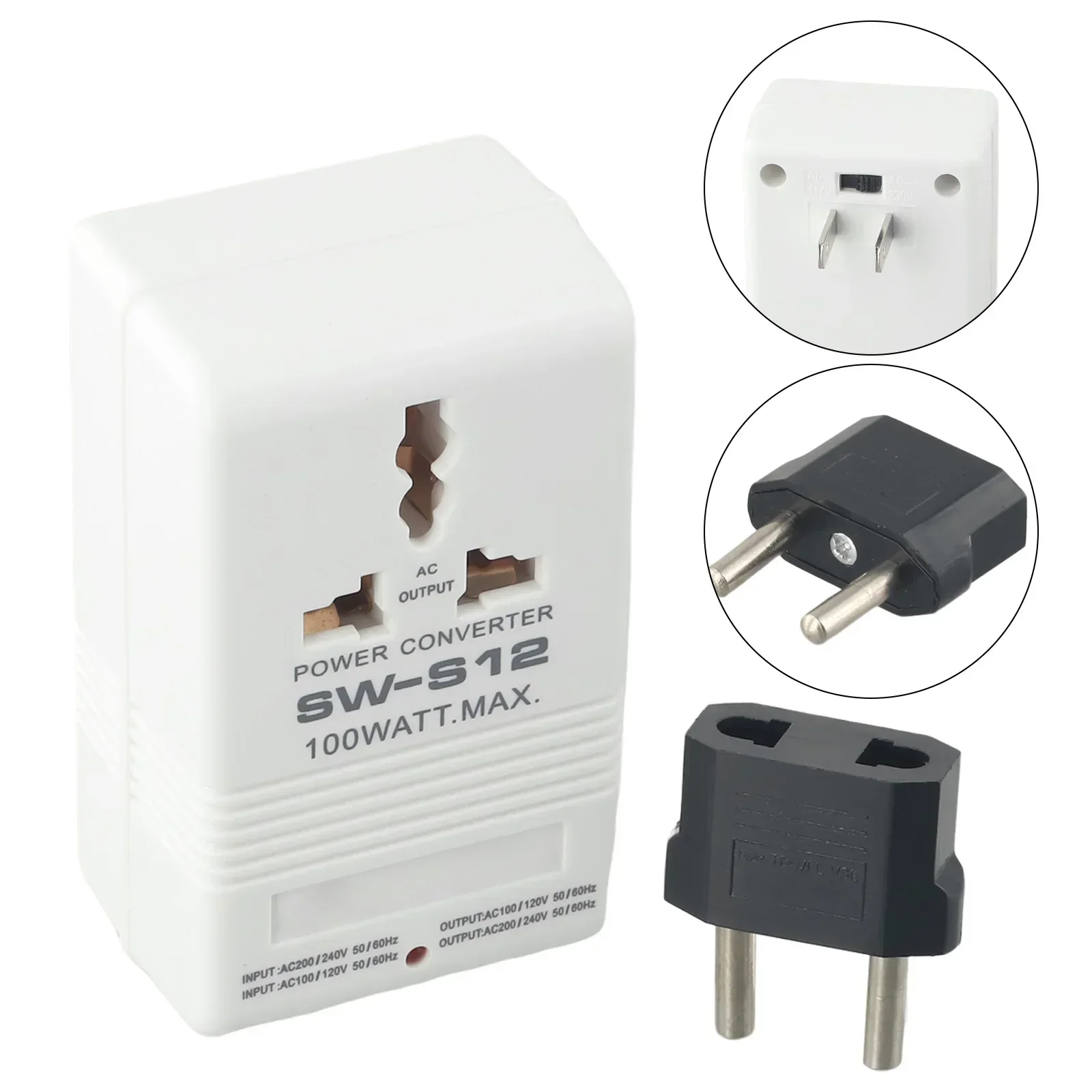 Step UP OF Down Converter Transformator 100W 110V/120V Naar 220V/240V + EU Adapter Bidirectionele Converter Transformator 100W