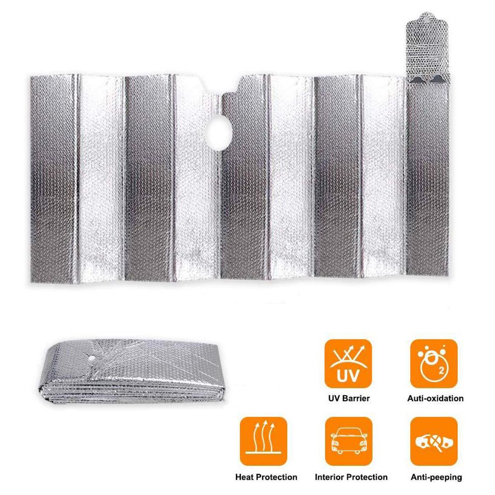 Zilveren Opvouwbare Auto Voor Achter Voorruit Zonnescherm Zonnescherm Auto Thicken Uv Reflector Window Zonnescherm Visor Shield Cover