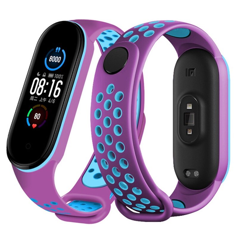 Strap für Xiaomi Mi band 6 Armband Sport Silikon Miband4 miband 5 Handgelenk Band gürtel Ersatz Armband für Mi band 4 3 5 6: XS / Azurblau