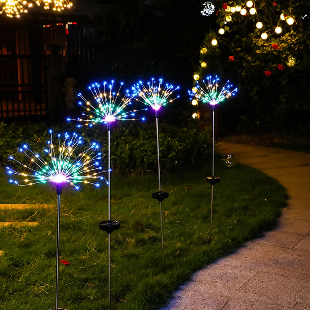 Anblub 90/150 Led Solar Vuurwerk Kleurrijke Outdoor Waterdichte Tuin Lampen Energiebesparing