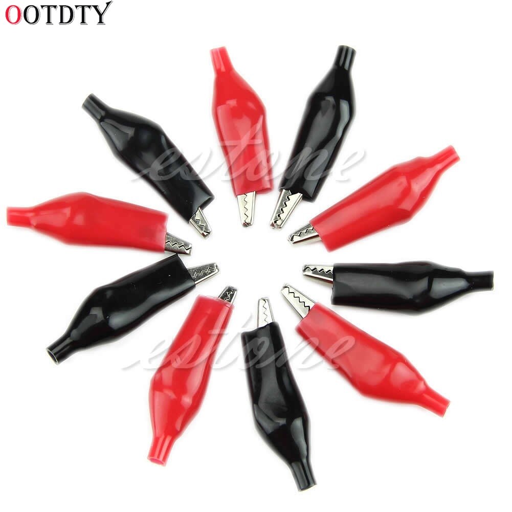 Ootdty 10Pcs 28Mm Alligator Leidt Crocodile Test Clip Voor Elektrische Jumper Wire Kabel