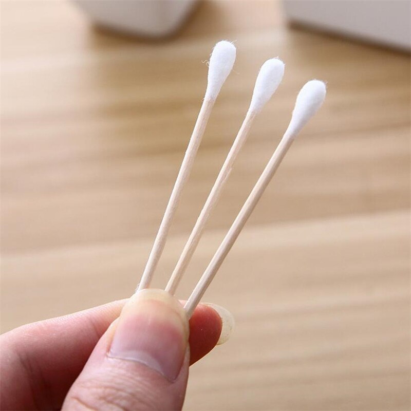 100/500pcs Double Head Cotton Swab Women Makeup Cotton Buds Tip For Wood Sticks Nose Ears Cleaning Health Care Tools