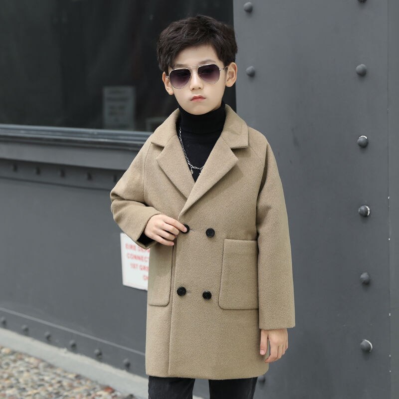 Chaqueta de lana para bebés, abrigo grueso y cálido, D226, otoño e invierno,: khaki / 8