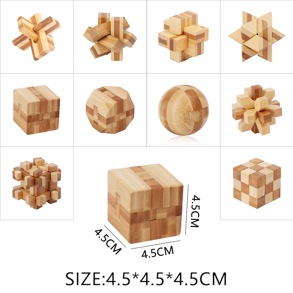 IQ Rompicapo Kong Ming Blocco Lu Ban Blocco 3D di Legno Interlocking Burr Puzzle Giocattolo Gioco Per Adulti Bambini