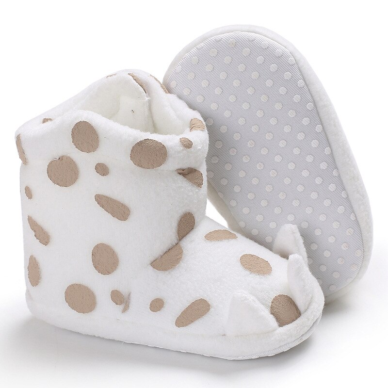 Nette Dot Tier Pfoten Krallen Baby Stiefel Weiche Korallen Fleece Warme Baby Mädchen Schuhe Infant Schuhe Anti-slip Kleinkind mädchen Schnee Booties