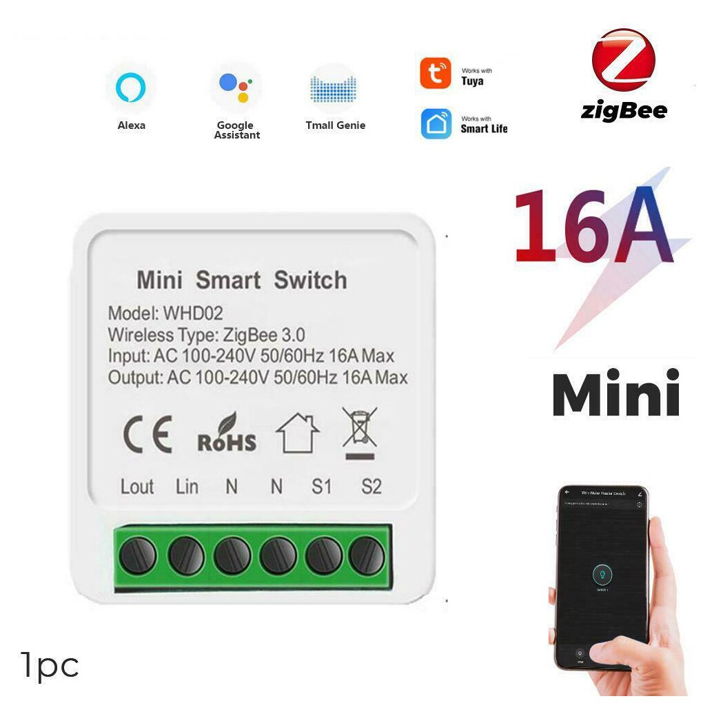 Tuya Zigbee 3.0 Smart Licht Schakelaar, Smart Home Automation Diy Module Breaker Ondersteuning 2 Way Control, werkt Met Alexa Google Thuis