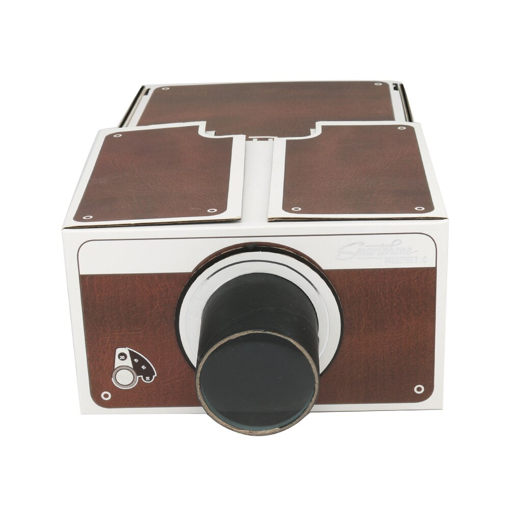 DIY 3D Cardboard Mini Smartphone Projector Light Novelty Adjustable Mobile Phone Projector Portable Cinema