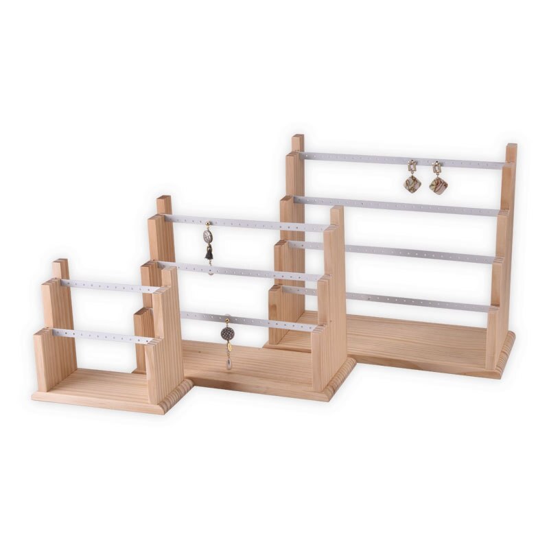 Sieraden display tray hanger oorbellen ringen display blokken massief houten sieraden display houder