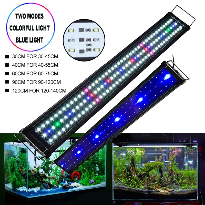 30-120Cm Led Aquarium Licht Multi-Color Full Spectrum Slim Fish Tank Aquatic Plant Landscapingmarine Groeien Verlichting lamp