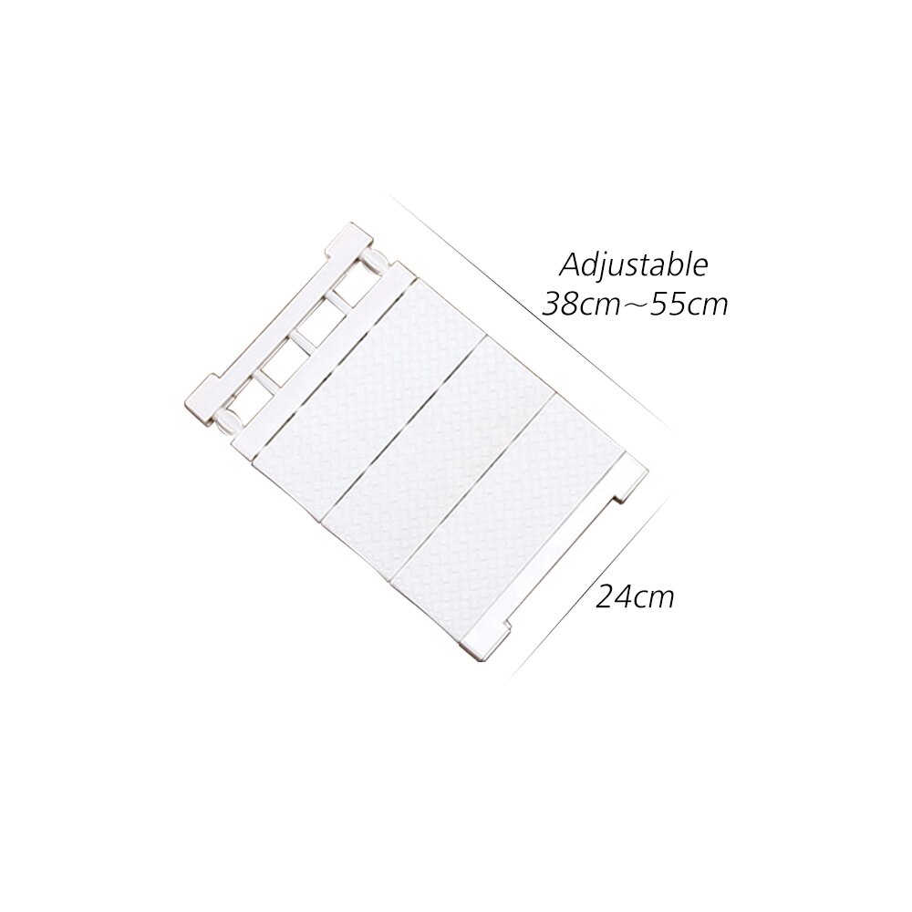 Adjustable Closet Space Saving Storage Shelf Organizer Wall Mounted DIY Kitchen Rack Wardrobe Cabinet Holders 1pc: White 38x55x24cm