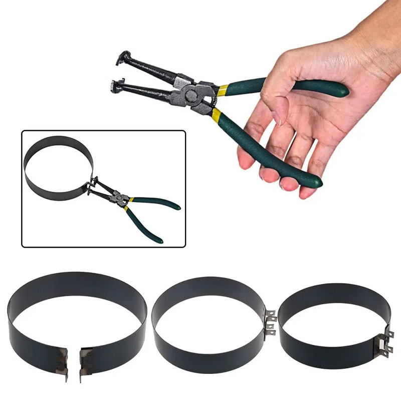 Piston Ring Compressor Cylinder Installer Tools Set with Ratchet Pliers 14 Band Tool Kit Car Engine Repair Equipment