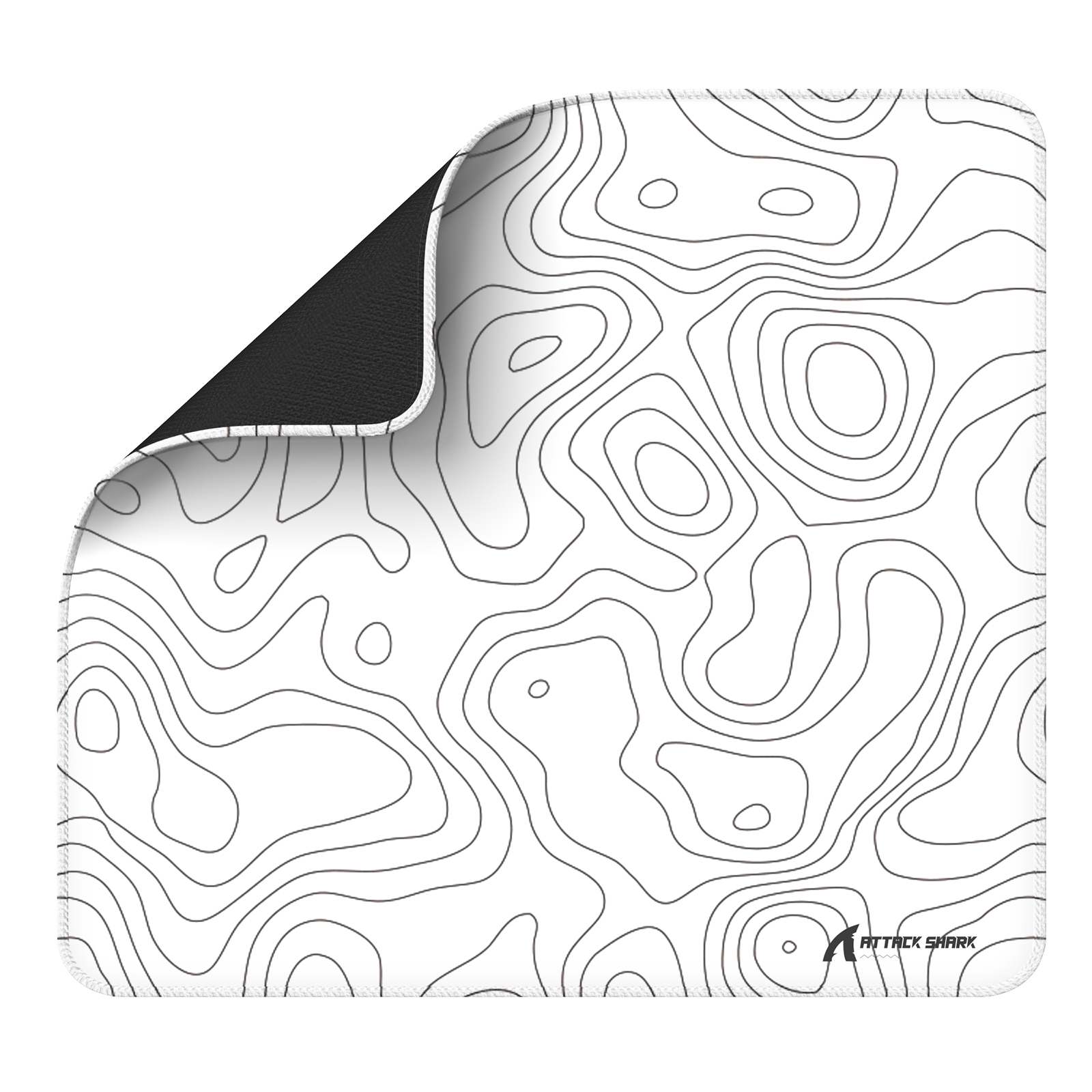 ATTACK SHARK CM02 grote eSport gaming-muismat, 450x400x4 MM, getextureerd glad oppervlak, antislip rubberen basis, micro-gebreide randen: WIT