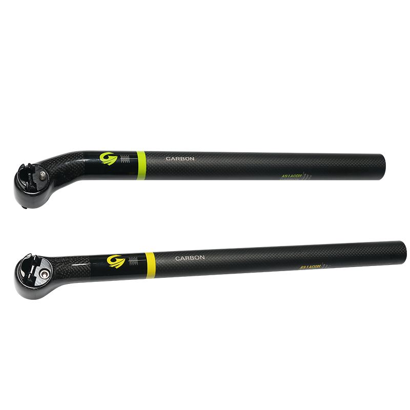 Asiacom fullkolfiber cykelstolpe mtb / vägcykel sadelstolpe offset 5 / 25 grader sätesrör 27.2/30.8/31.6*400mm