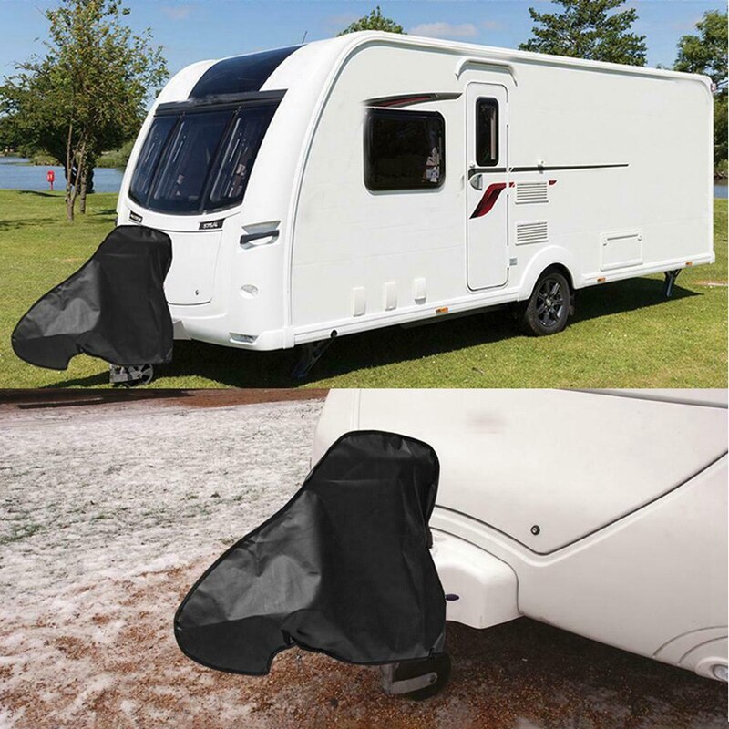 Universele Waterdichte Zwart Caravan Towing Hitch Cover Regen Sneeuw Dust Stofdicht Protector Voor Rv Tailer