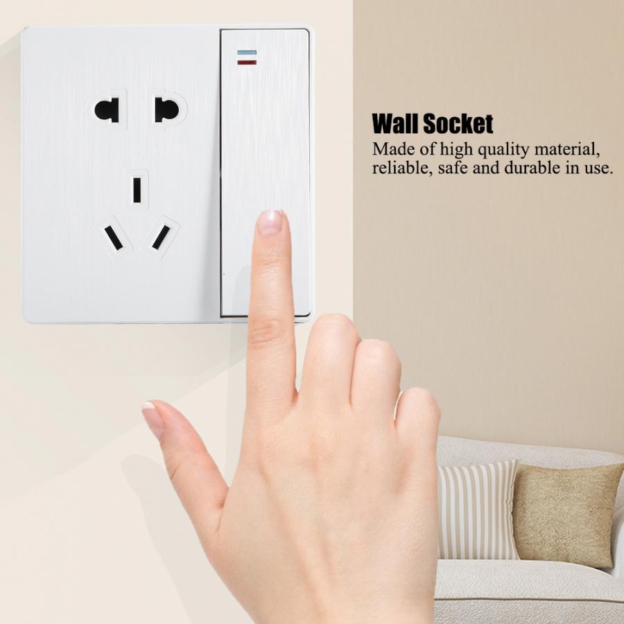 Wall Mounted Socket Outlet with Switch for Home Bedroom Bathroom Light Lamp Wall Socket Switch Chinese Plug 220V