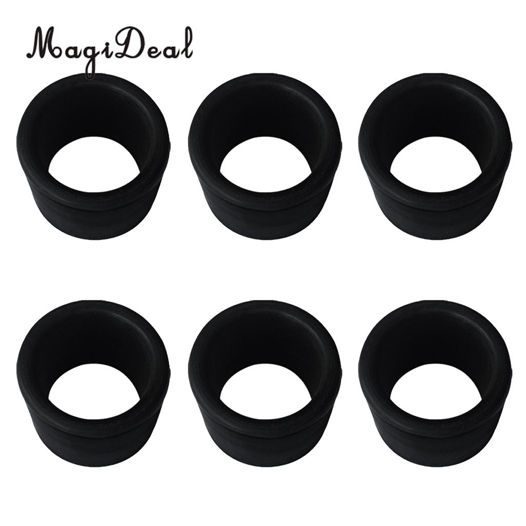 Magideal 6 st svart gummi 2 " 50.8mm spö hållare insatsskydd för marinbåt fiske bete bräda rostfritt stål spö hållare
