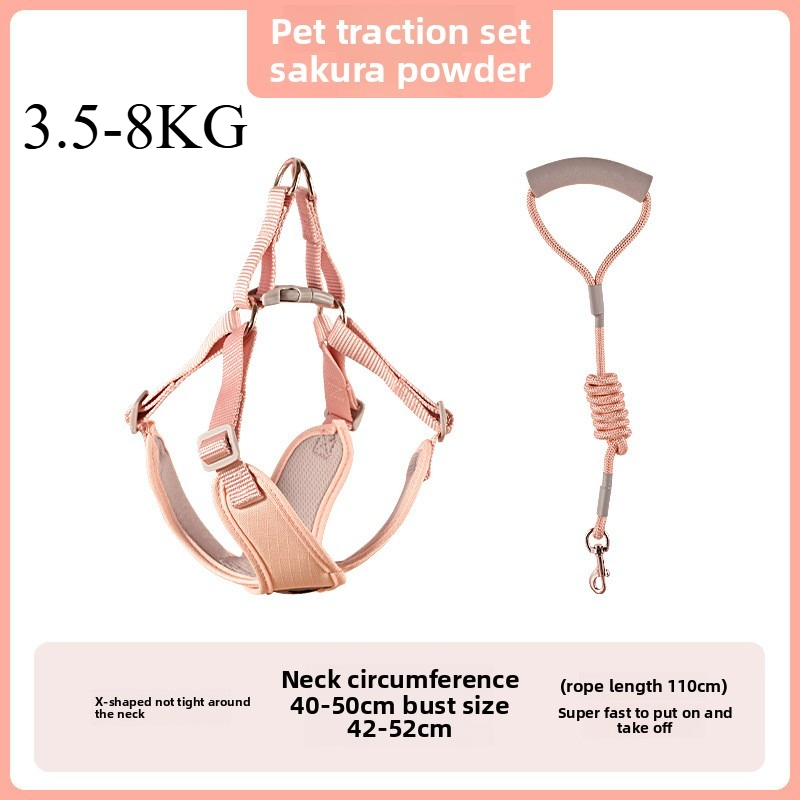 1 Uds. Correa para perro, chaleco, correa para el pecho, collar para perro pequeño, oso de peluche Pompeii, correa para perro mediano, cadena para perro: Gris