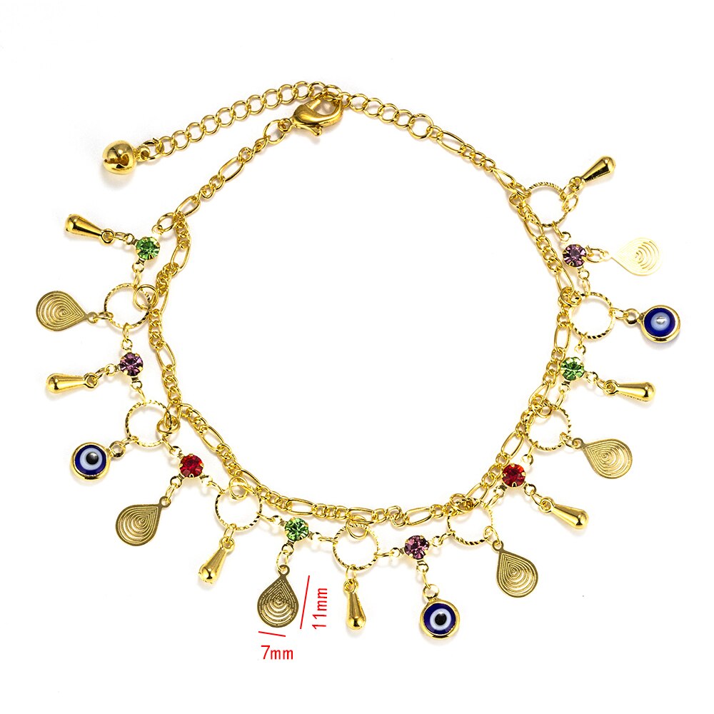 Mal oeil pour femmes, bracelets de cheville, œil turc pour femmes, sandales, chaîne pour la plage, bijoux EY6132