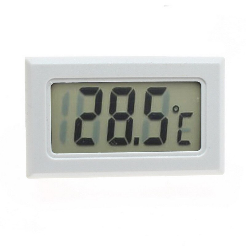Mini sensor fugtighedsmåler termometer hygrometer gauge til køleskab akvarium digital lcd indendørs praktisk temperatur: Hvid ingen linje