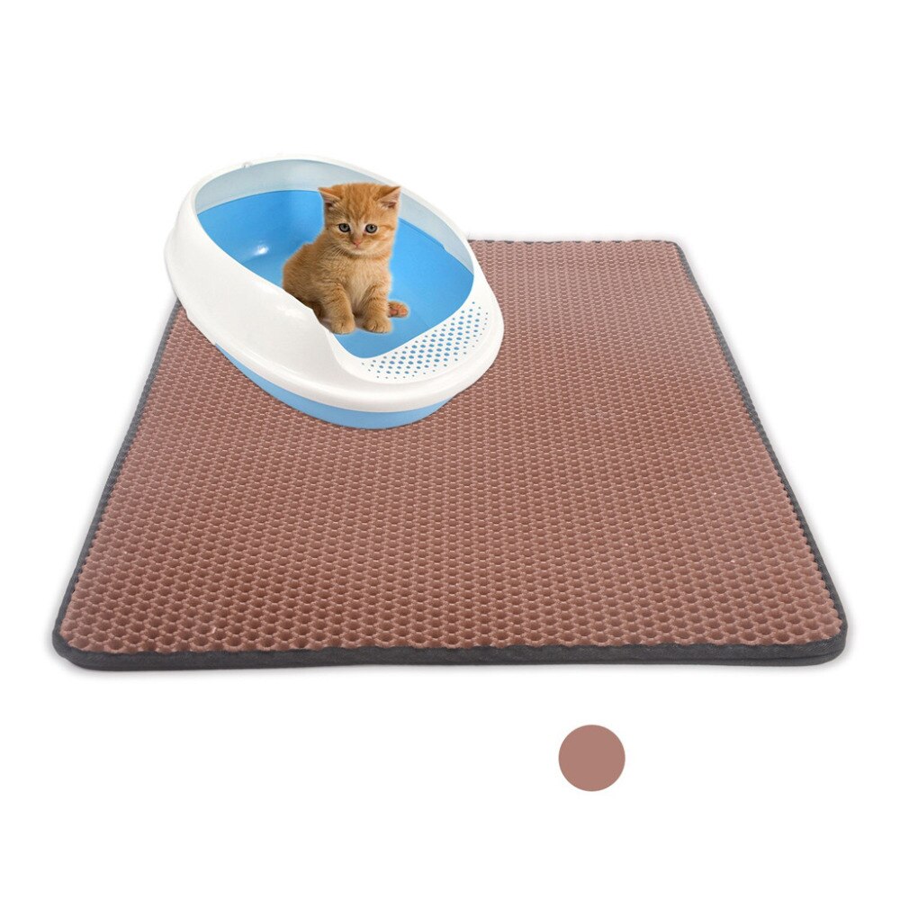 1pcs Double-Layer Waterproof Cat Litter Mat High Elasticity Foldable Honeycomb Sifting Sanitary Pet Cats Litter Trapper Pad *D