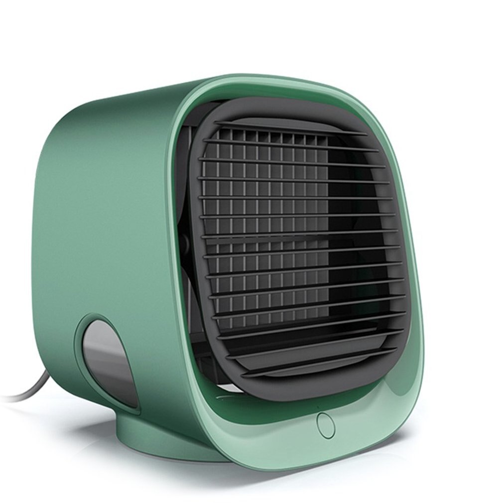 Desktop Mini Air Conditioner USB Fan Air Humidifier Moisturizing Cooling Device Portable Fan for Home Office: Green