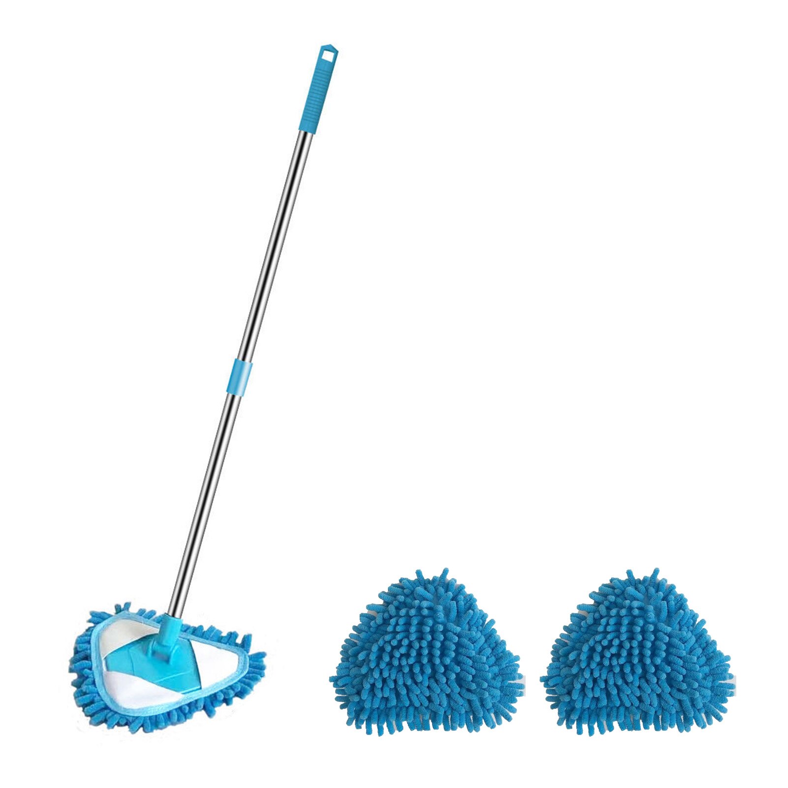 Driehoekige Schoon Mop Roterende Verstelbare Met Vullingen Voor Car Home Kamer Keuken Vloer Schoon Borstel Lui Schoonmaken: 1 Dust Mop   2 Head