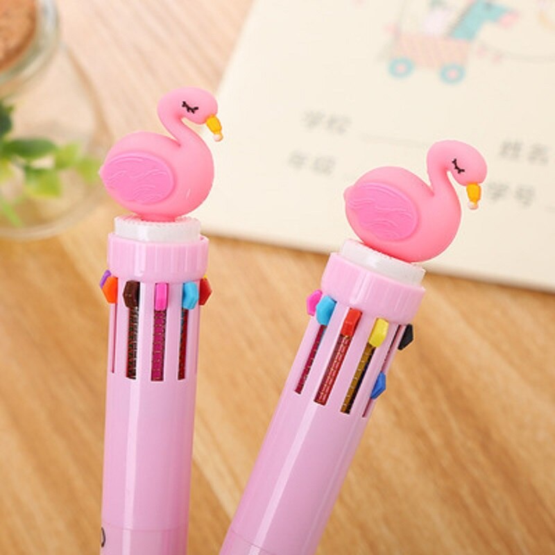 Creatieve 10 Kleuren Balpen Cartoon Schoolbenodigdheden Kantoorbenodigdheden Pennen Kawaii Multicolor Balpen Office Accessoires