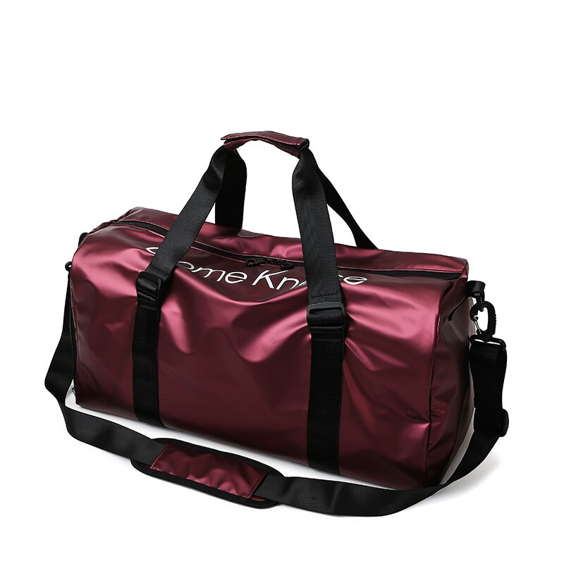 Alta qualidade à prova dwaterproof água oxford esporte ginásio saco dos homens weekender duffle saco de bagagem durante a noite sacos de sapato para viagens unisex novo 2020: Red wine