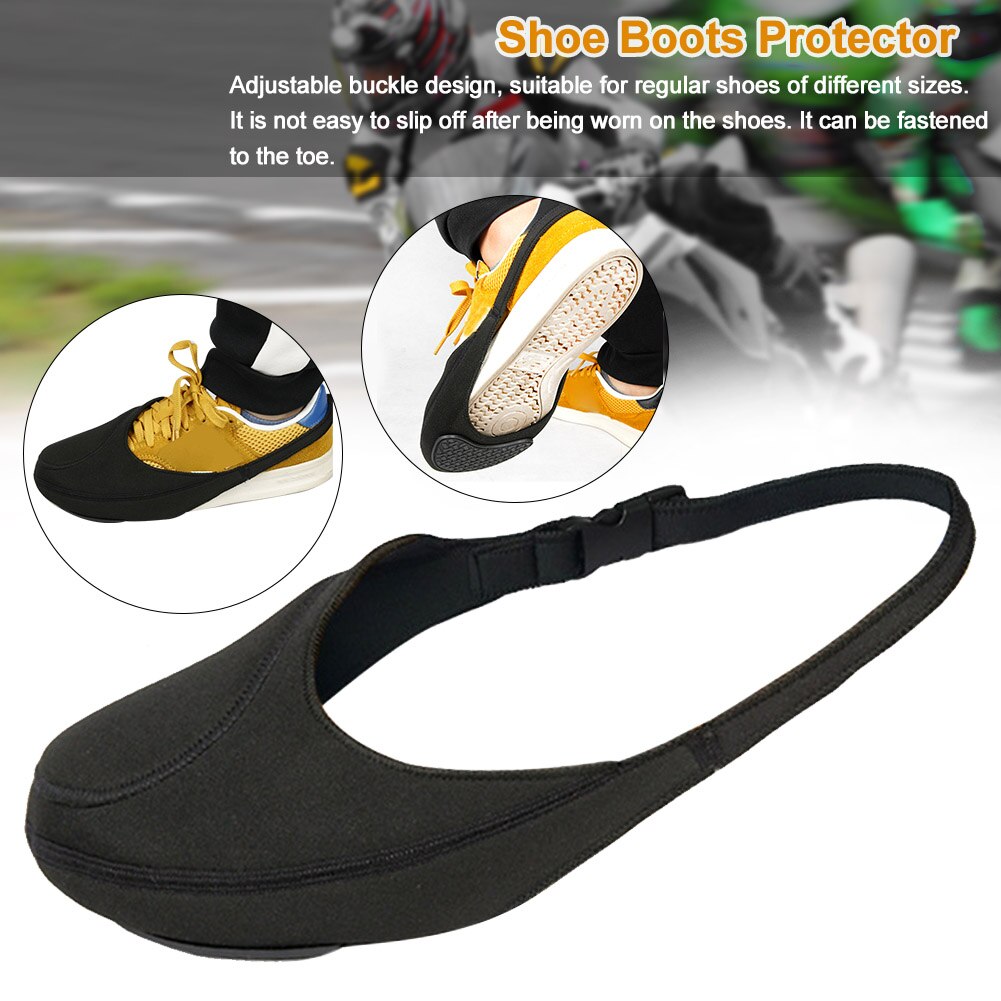 Gearskifter sort udendørs neopren justerbar slidstærk bærbar motorcykel sko støvler beskytter cykling anti-skrid solid