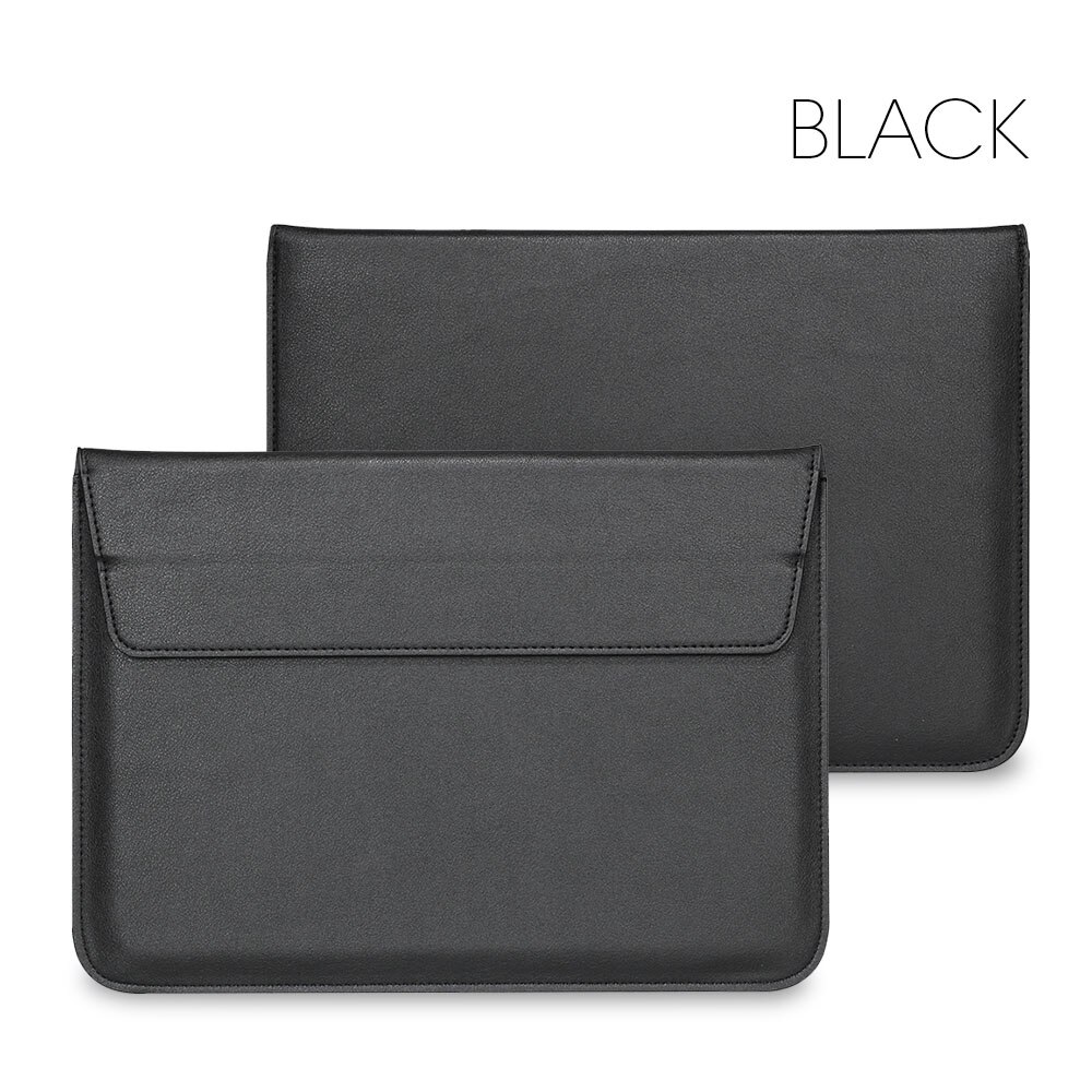 Étui de protection de manches en cuir PU pour Apple Macbook Air Pro Retina 11 12 13 15, housse pour ordinateur portable 13.3 pouces, Mac book: Model A2141 / Black