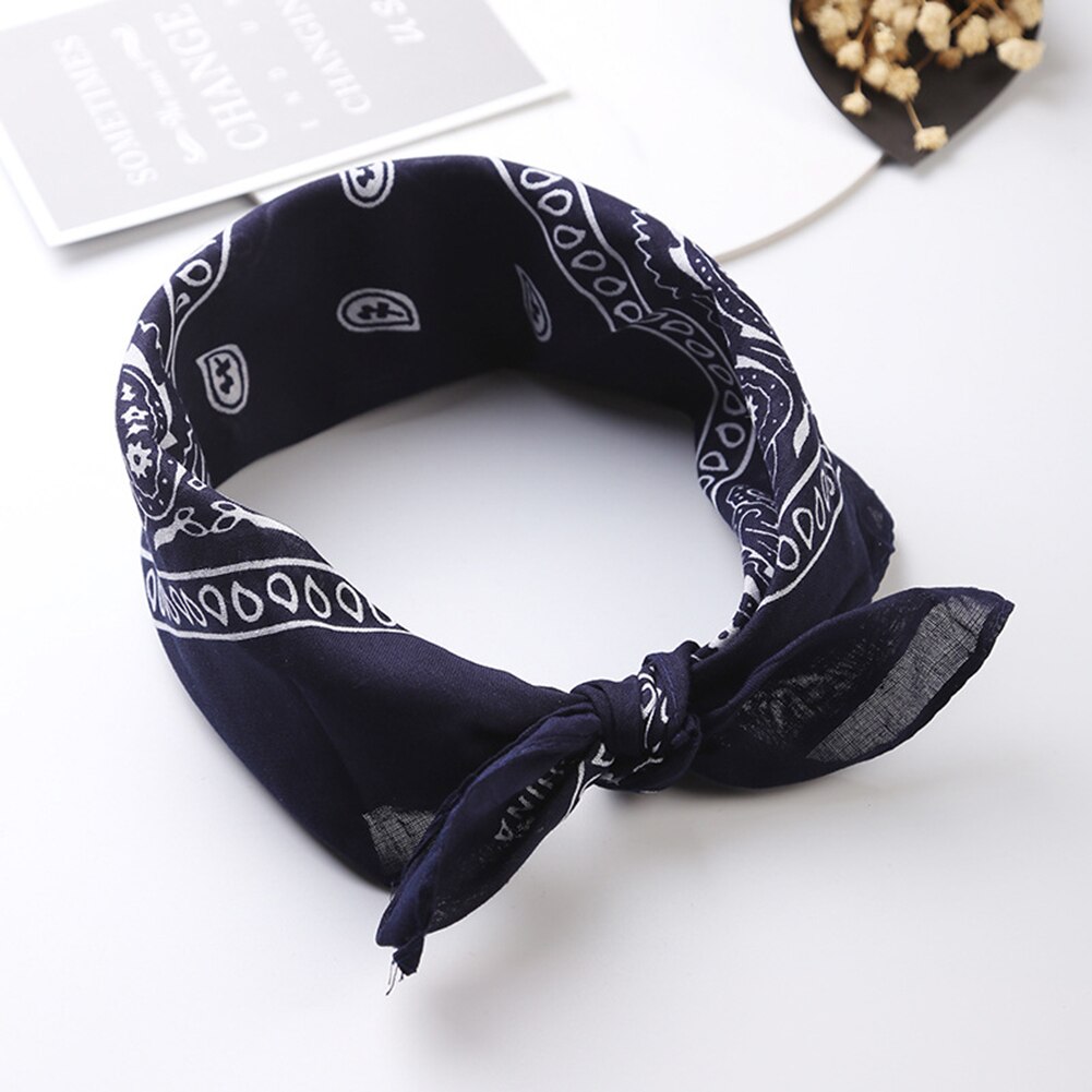 1pc- bands unisex hiphop rode bandana hoofddeksel haar nek sjaal bandana heren vierkante sjaals print zakdoek: Marineblauw