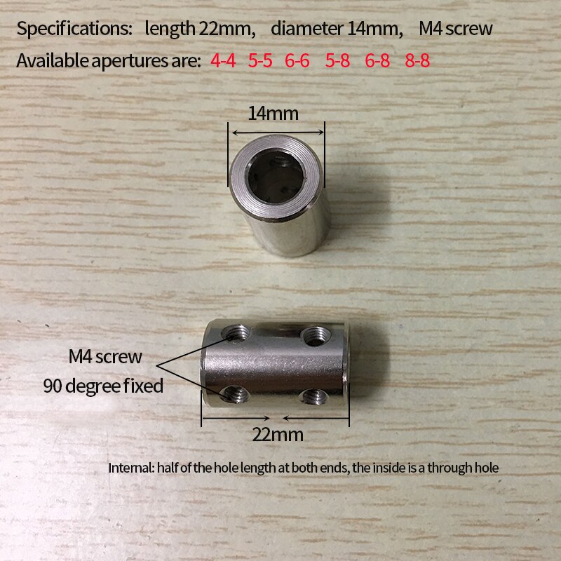 Stainless steel coupling DIY motor motor parts 4/5/6/8/10mm inner diameter connecting shaft motor shaft extender