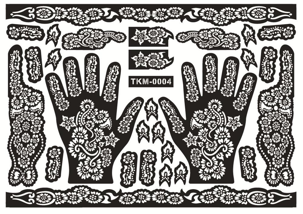 Tattoo Templates Hands/Feet Henna Tattoo Stencils for Airbrushing Mehndi Body Painting