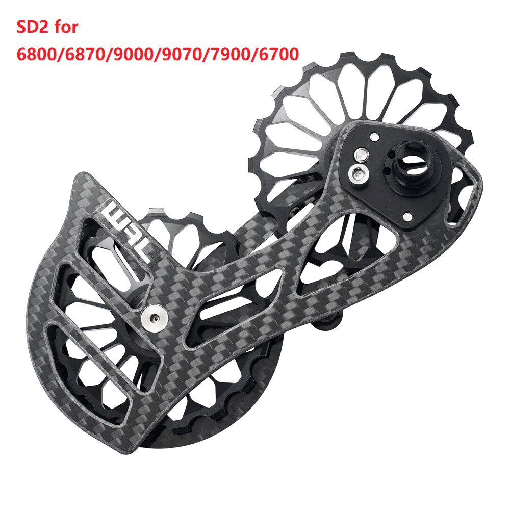 Desviador trasero de cerámica de fibra de carbono para bicicleta, rueda de guía de polea 17T para 6800 R7000 R8000 R9100 R9000, accesorios de bicicleta: SD2 black