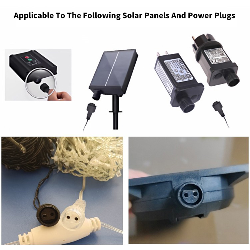 Led 2 -polig kontaktkabel hane 1.2m svart 2 -polig kontaktdon tråd 3/5/10 st vattentät förlängningsledning för solpanel