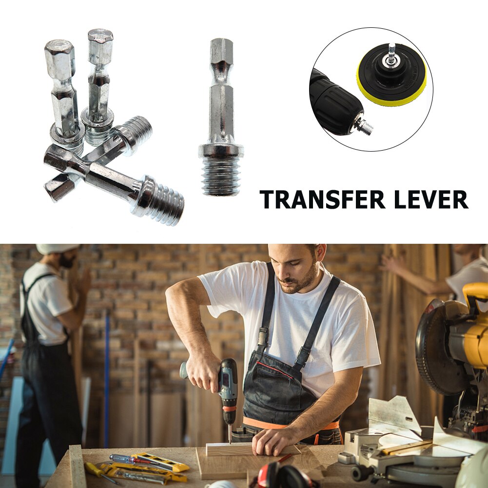 M10/M14 Hexagon Rod Adapter Thread Connecting Rod Adapter Replacement Disc Polishing Grinder Connect Converter Drill Chuck Tools