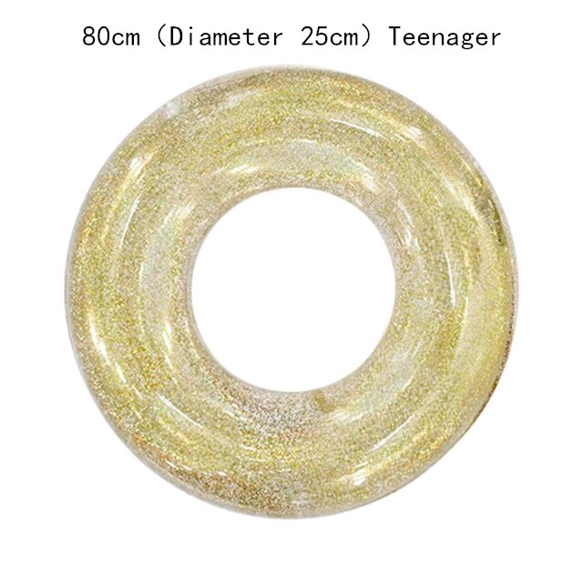 Swimming Sequin Float Inflatable Swimming Pools Cystal Shiny Swim Ring Multi-size Adult Pool Tube Circle for Swimming Pool Toys: 60 gold